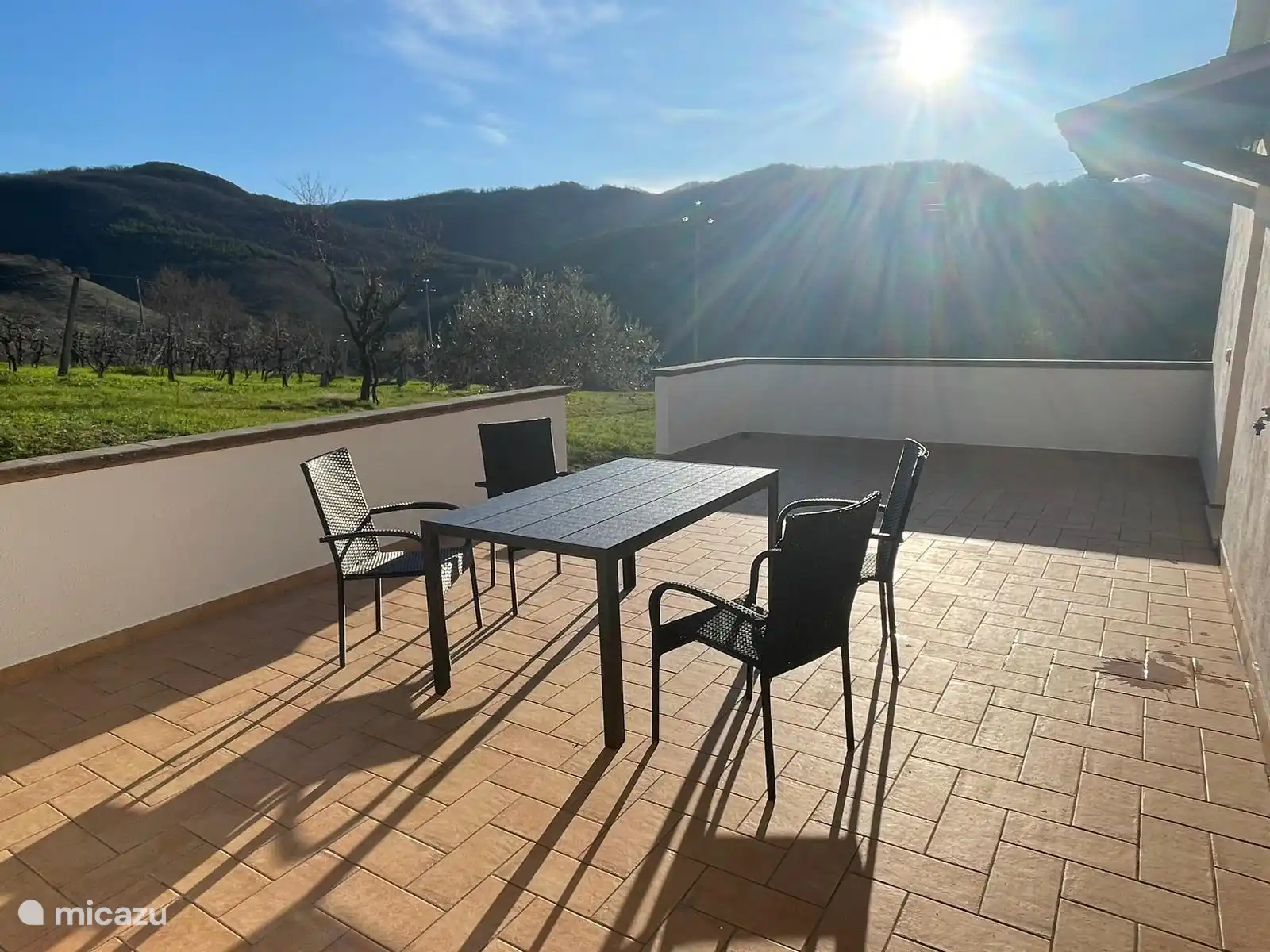 From your terrace, looking east, towards the rising sun