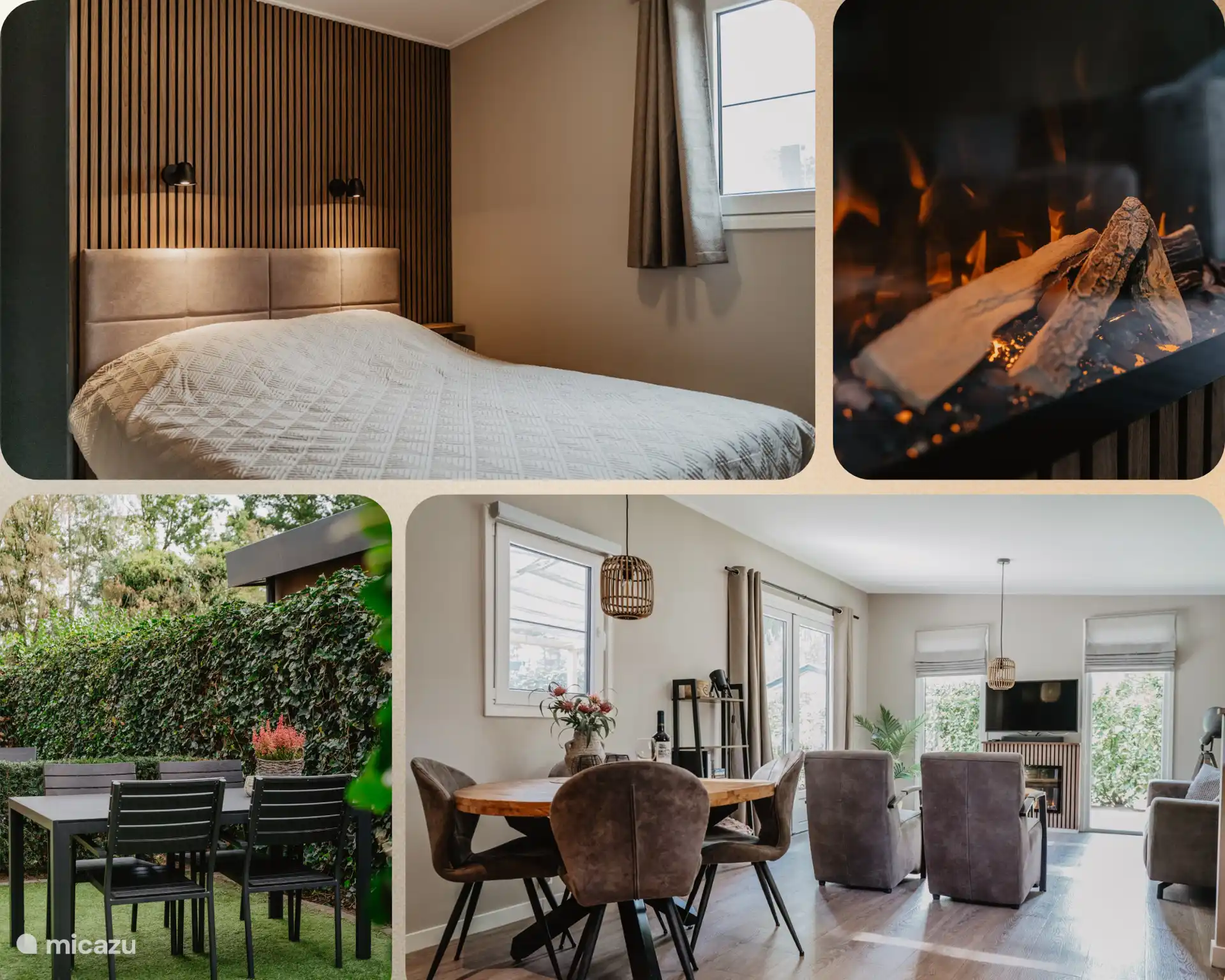 chalet huren in Nederland, Gelderland, Putten – Luxe Boshuisje 34 sfeerhaard, ligbad