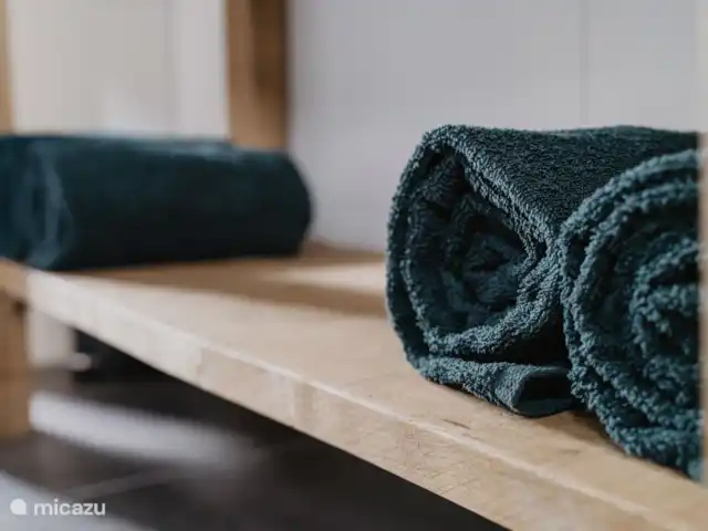 Luxueux et confortable Boshuisje 34 @Veluwe | Pays-Bas, Gueldre, Wells - chalet Il y a beaucoup de serviettes prêtes pour vous.