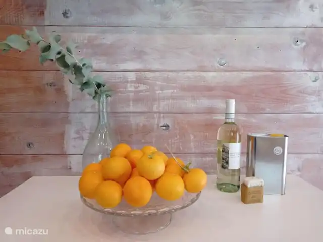 Casa la Baita | Italie, Ligurie, Camporosso Mare - maison de vacances Cuisine avec des oranges de notre propre jardin