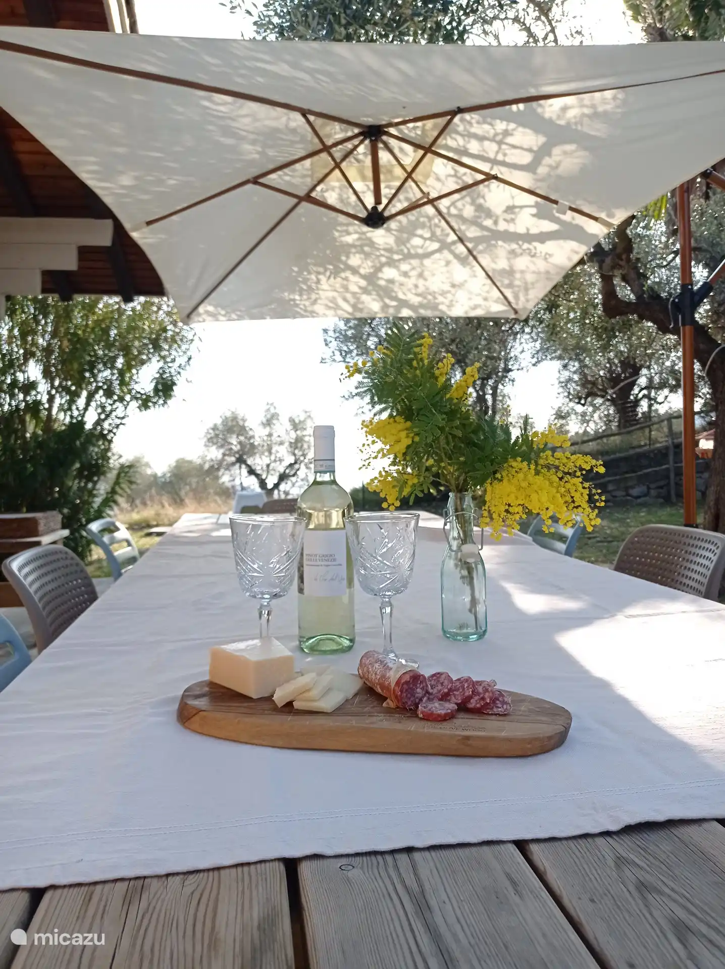 Rückseite des Hauses mit Meerblick