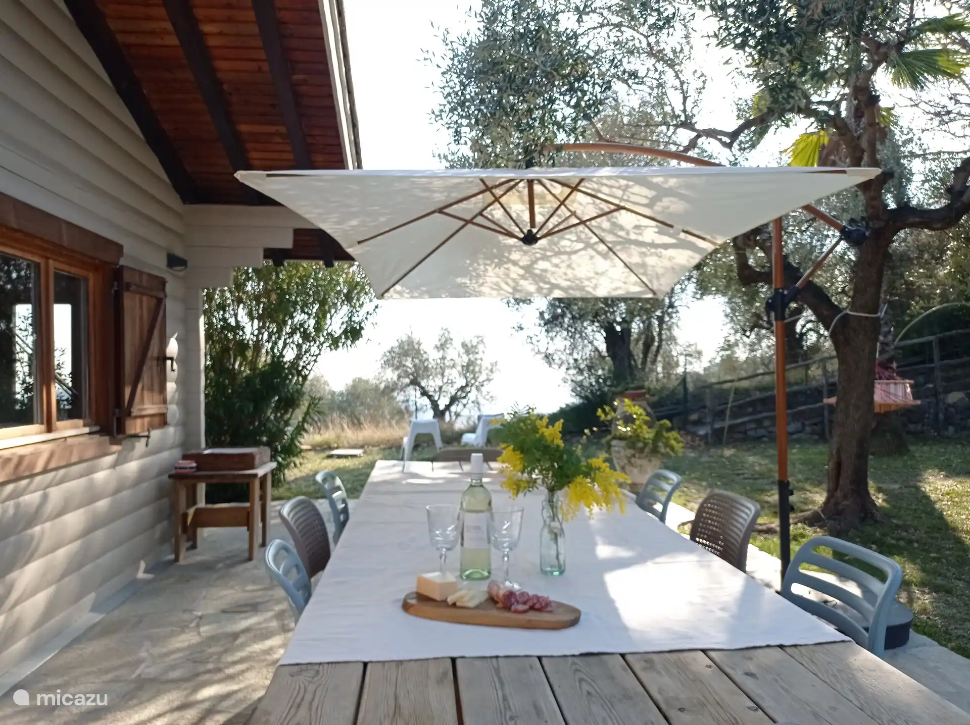 Rückseite des Hauses mit Meerblick