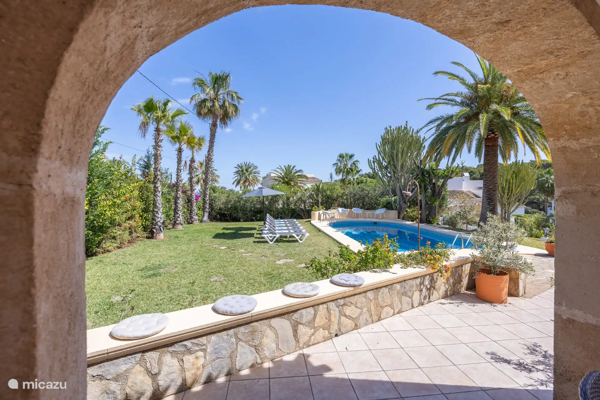 View from covered terrace