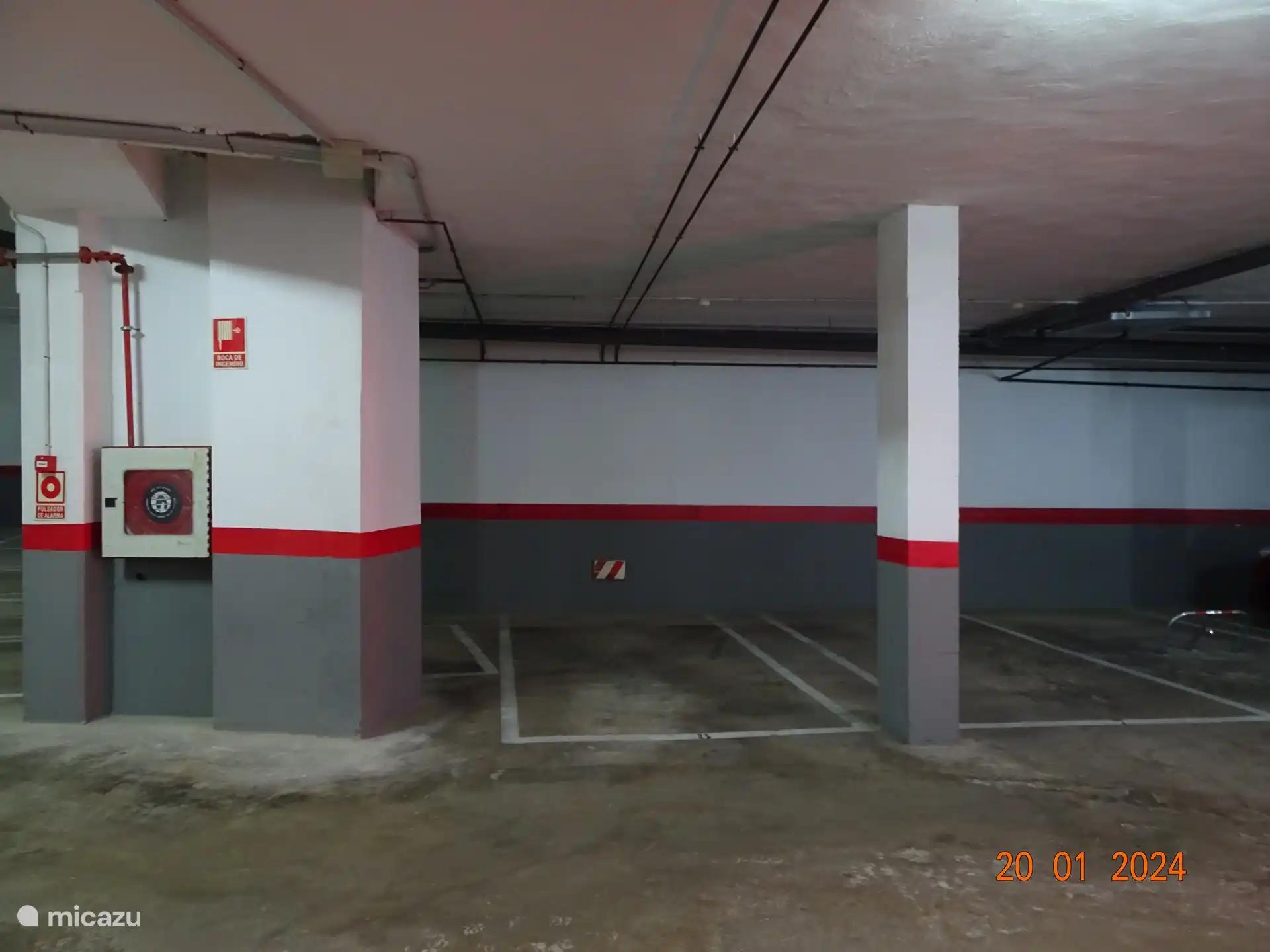 Der Stellplatz in der Tiefgarage aus einem anderen Blickwinkel