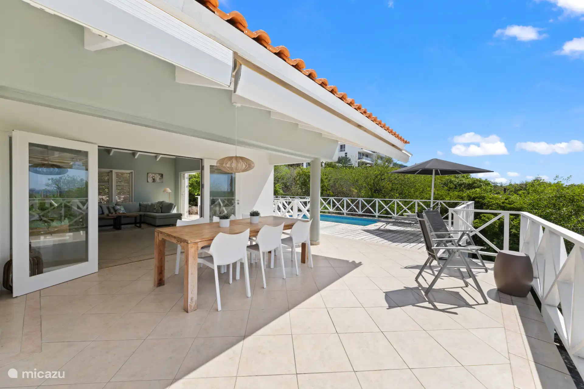 Spacious and shaded patio.