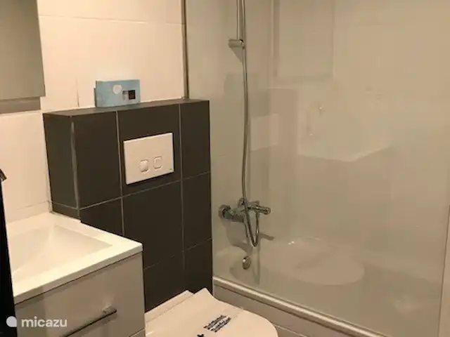 Penthouse el Sueño met dakterras huren in Spanje, Costa del Sol, La Cala de Mijas - penthouse Badkamer 2  douche in het bad en een enkele wastafel , toilet
