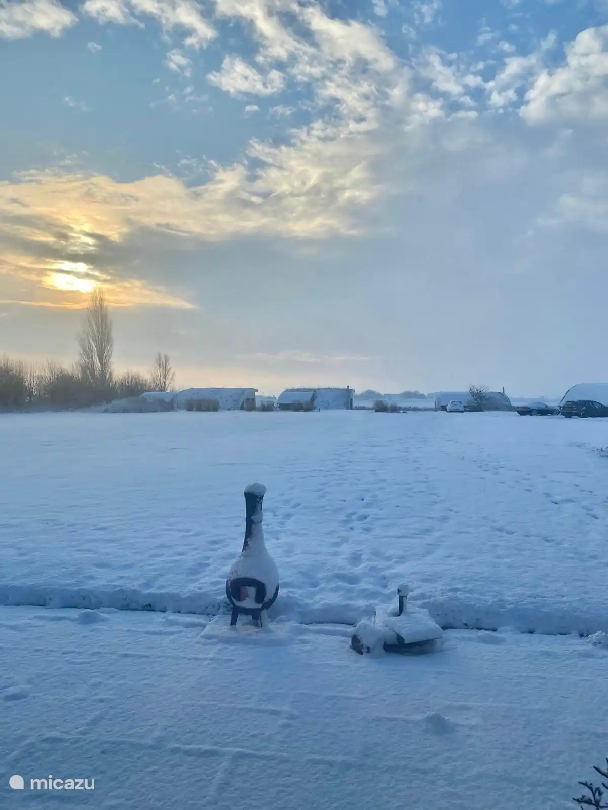 La vue depuis notre maison en hiver