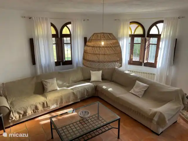 vakantiehuis huren in Spanje, Catalonië, L'Ampolla – Toren Grote woonkamer met bank en tv