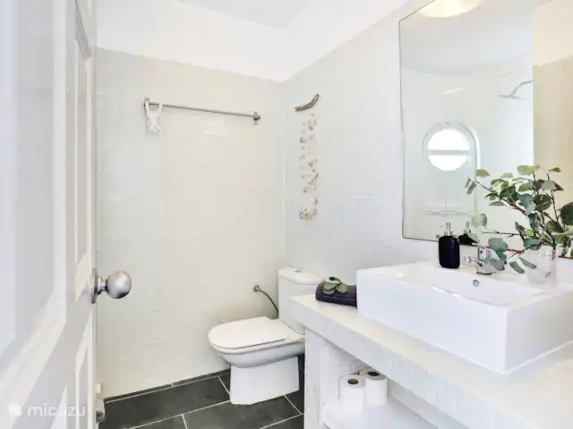 The Beach House (nouvelle inscription) | Espagne, Fuerteventura, Corralejo - maison de vacances Salle de bain avec douche, lavabo et WC.