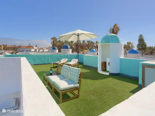 The Beach House (nouvelle inscription) | Espagne, Fuerteventura, Corralejo - maison de vacances Spacieuse terrasse sur le toit avec vue sur la mer