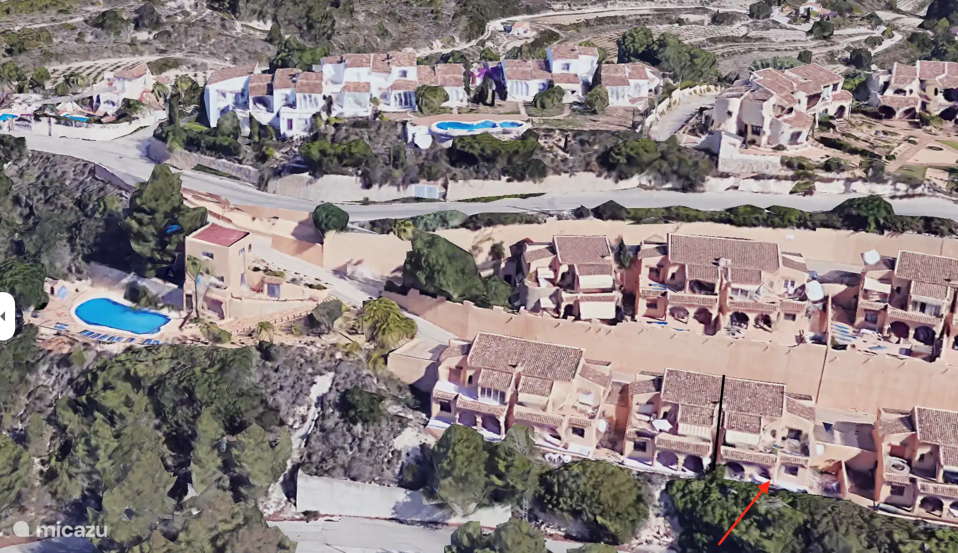 distance from casita to the swimming pool