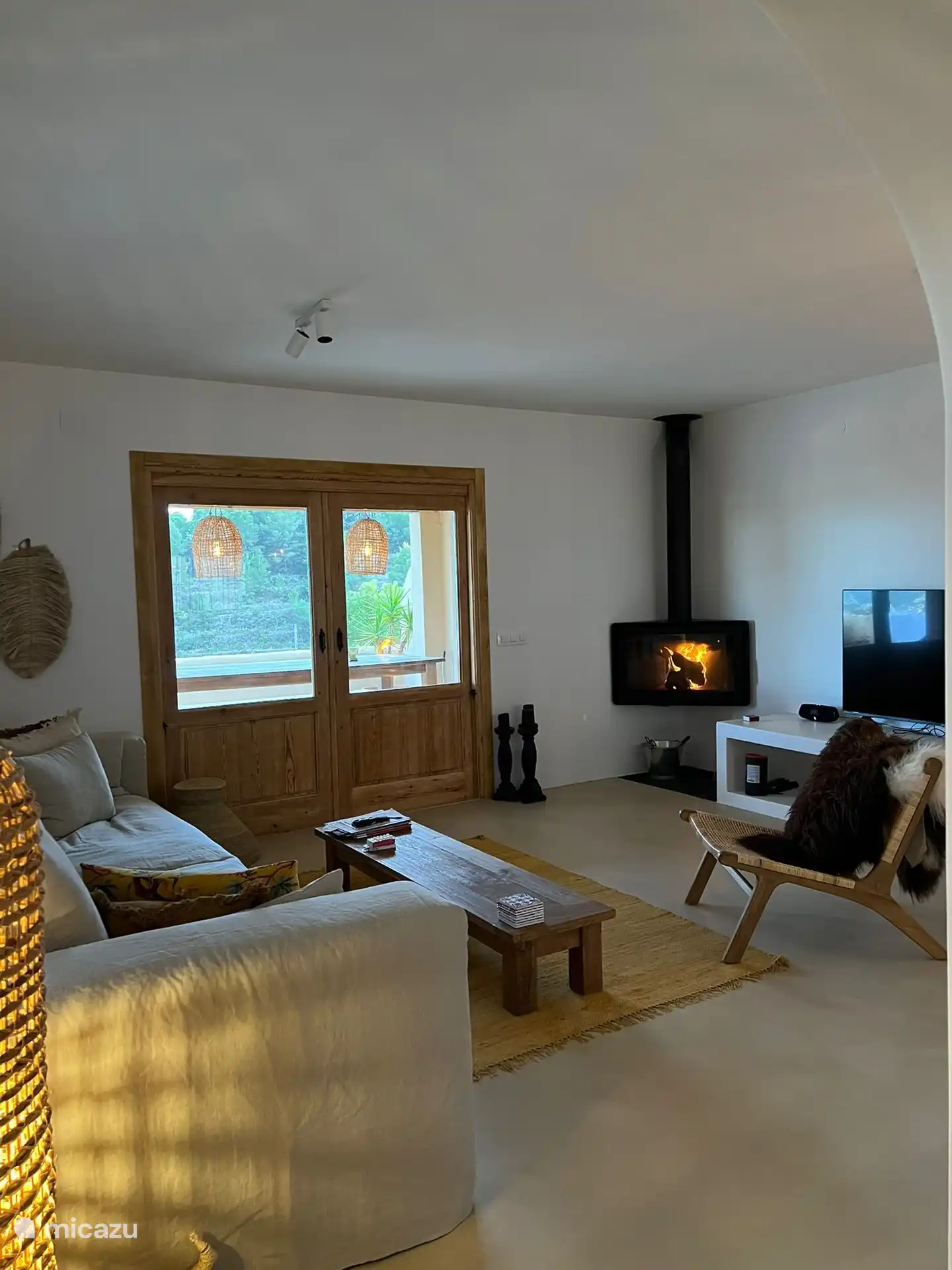 Cozy fireplace in the living room