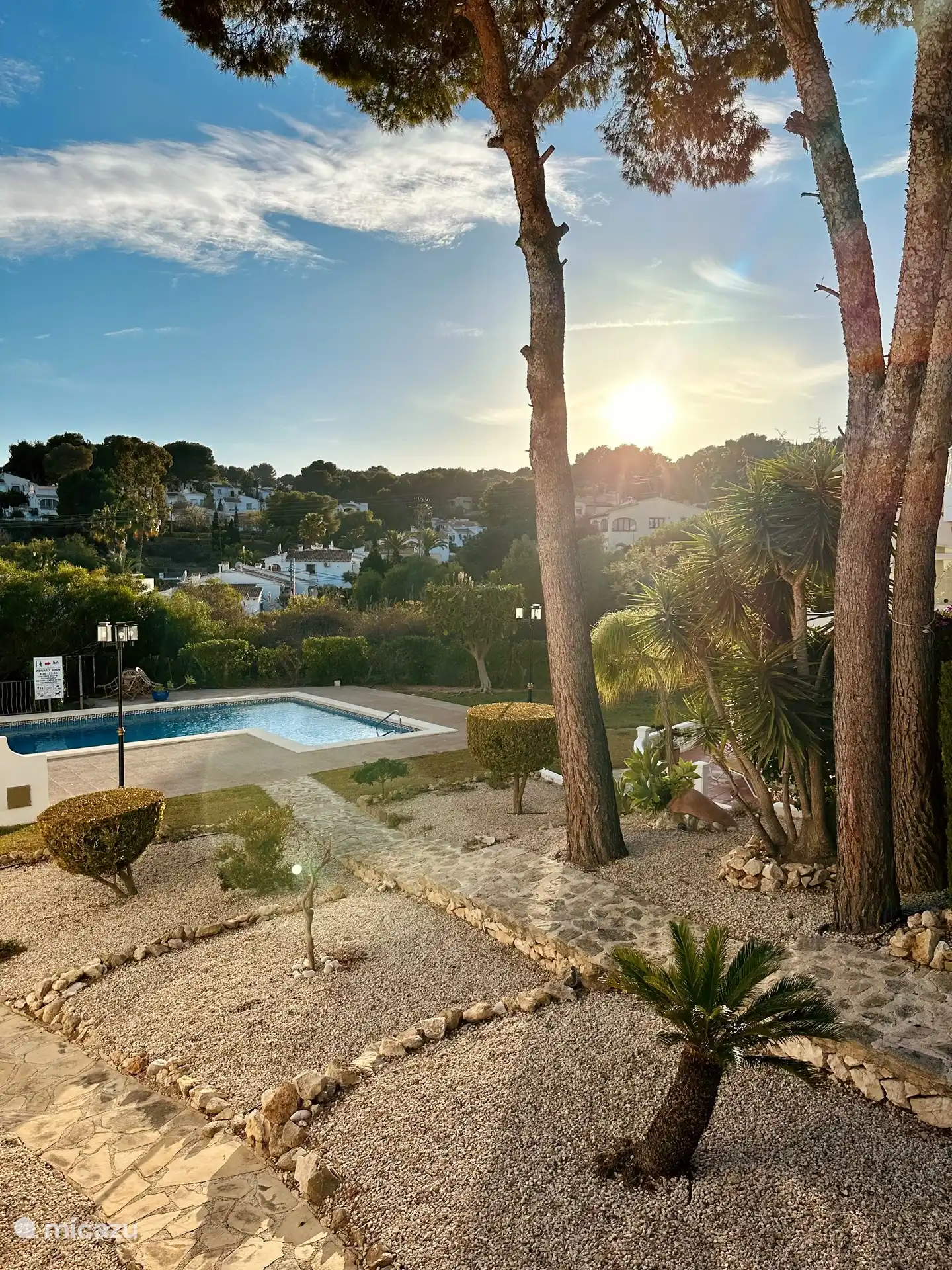 Jardin autour de la piscine communautaire