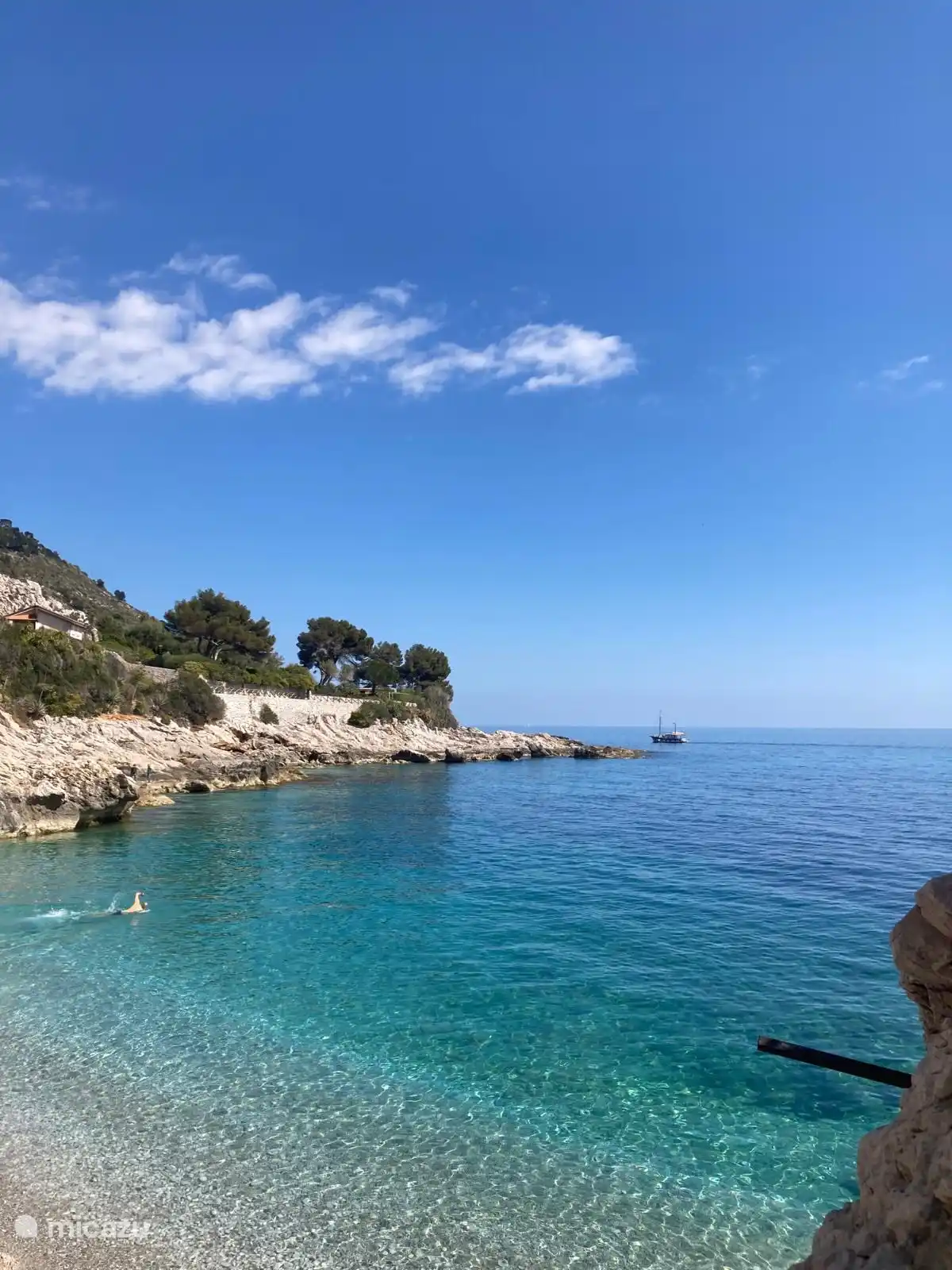 Spiaggetta dei Balzi Rossi, geweldig in de zomer en in de winter