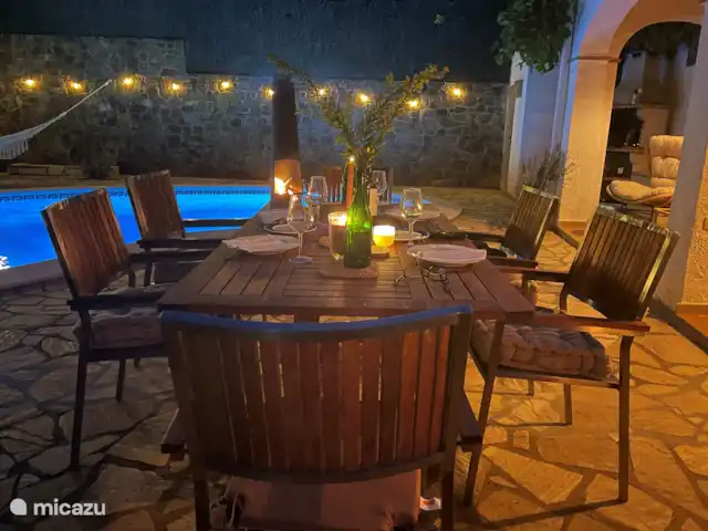 Casa Vista Al Mar | Espagne, Costa Brava, Calonge - maison de vacances Dîner au bord de la piscine