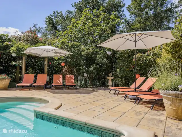 Rosepèche | France, Dordogne, Les Eyzies-de-Tayac-Sireuil - maison de vacances Beaucoup de chaises longues autour de la piscine