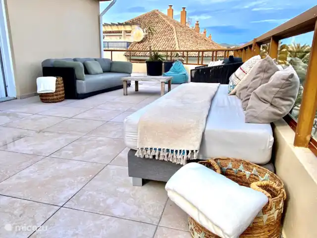 Location de Vacances Espagne, Costa Blanca, Moraira, appartement - Penthouse Sept Océans terrasse avec salons