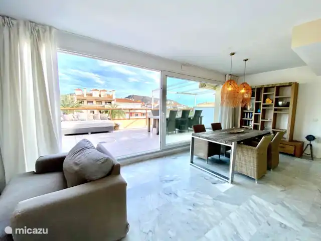 Location de Vacances Espagne, Costa Blanca, Moraira, appartement - Penthouse Sept Océans Vue depuis le salon