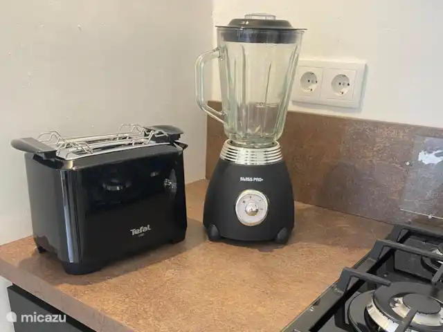 Location de Vacances Curaçao, Banda Ariba (est), Jan Thiel, appartement - Curalux Apartments-Flamingo Dans la cuisine : Grille-pain, mixeur, machine à sandwich, four, lave-vaisselle.