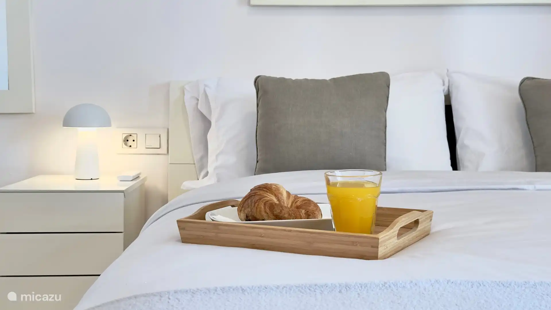 Bedroom with comfortable mattress, topper and luxurious sheets...