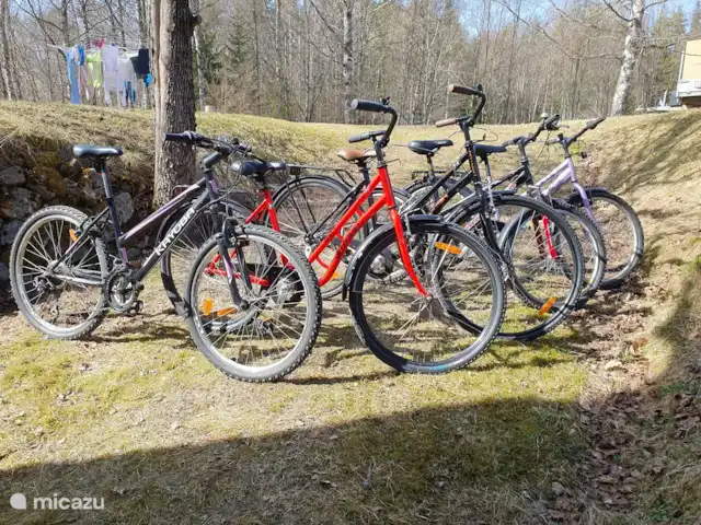 Älvsjö Anderssons en Suecia, Värmland, Lesjöfors - casa vacacional Hay 6 bicicletas disponibles. (1 bicicleta está en mantenimiento y será devuelta a mediados de julio de 2024).