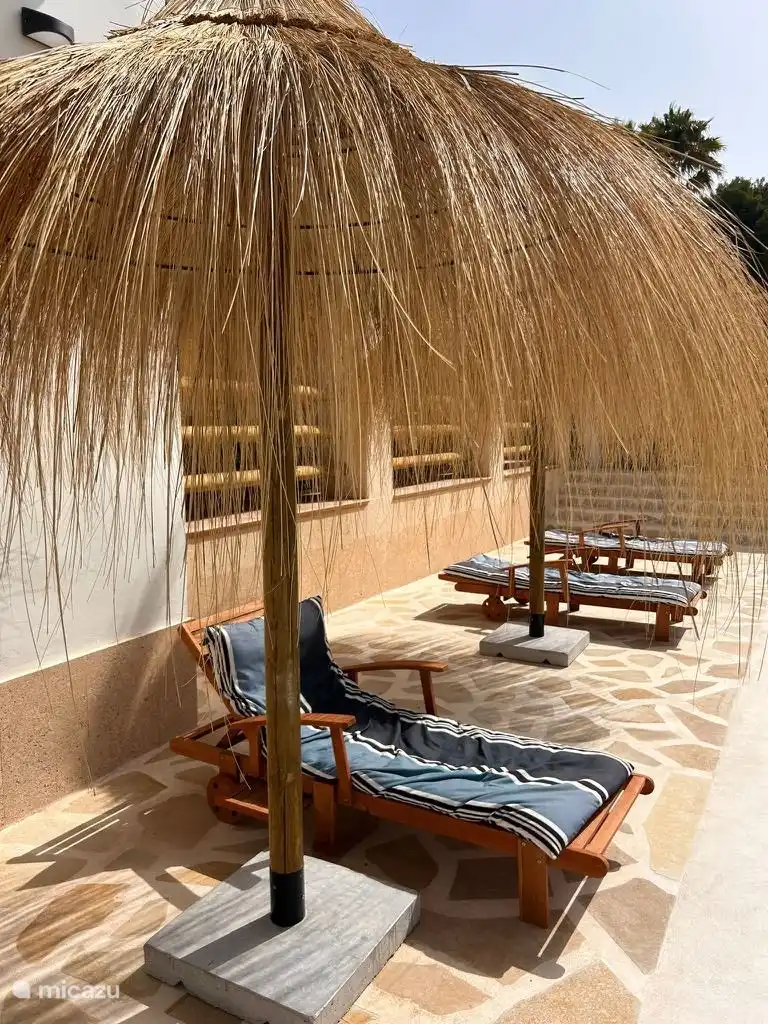 terrace around the pool and not overlooked