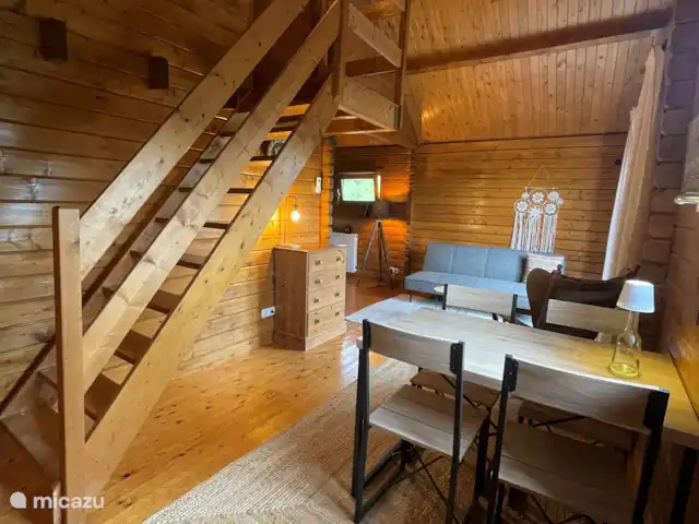 Location de Vacances Portugal, Coimbra, Covas, cabane en bois / lodge - Casa Vista Bonita L’escalier menant à la 2ème chambre.