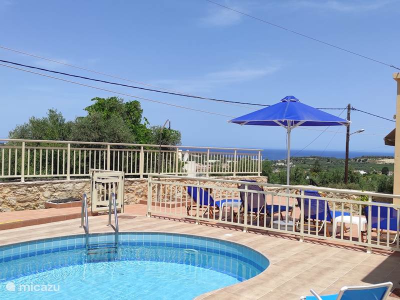 Maison de Vacances Grèce, Crète, Pigi/Rethymno Villa Villa Stefanos, vue piscine et mer