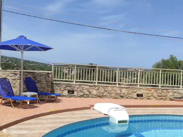 villa huren in Griekenland, Kreta, Pigi/Rethymno – Villa Stefanos, zwembad en zeezicht Privaat omheind zwembad met zeezicht