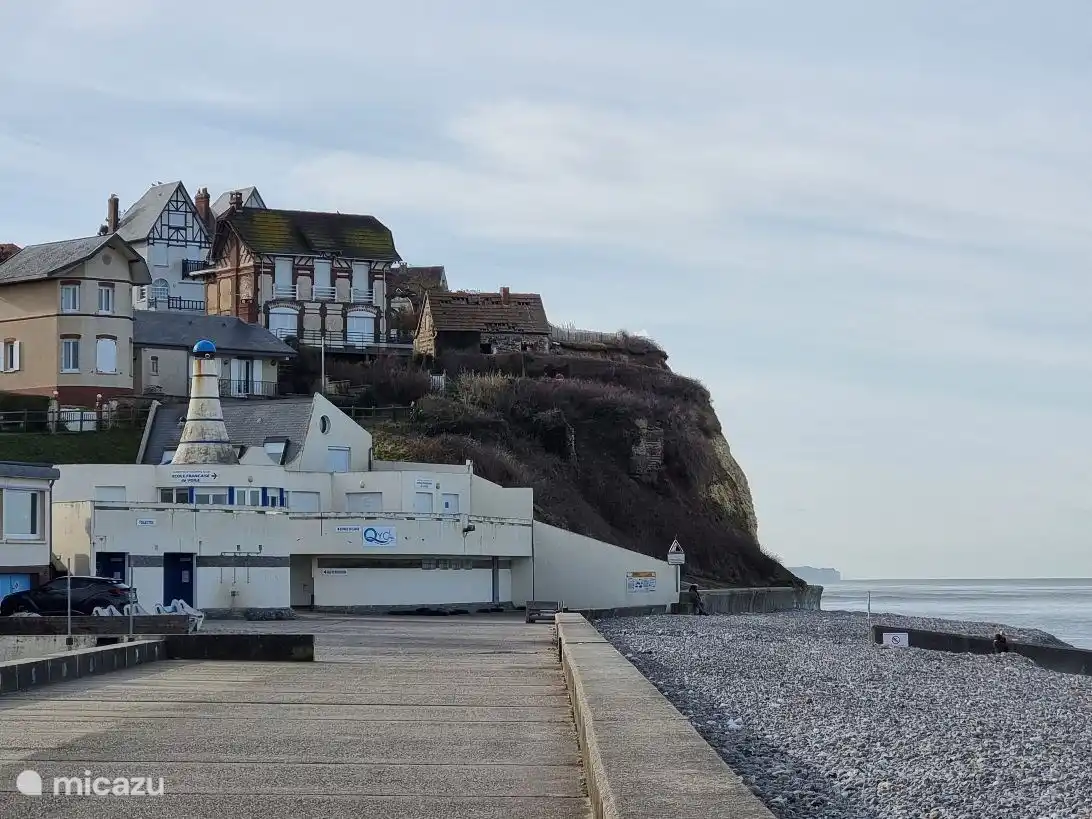 Blick auf den Strand - Dorf Quiberville sur Mer