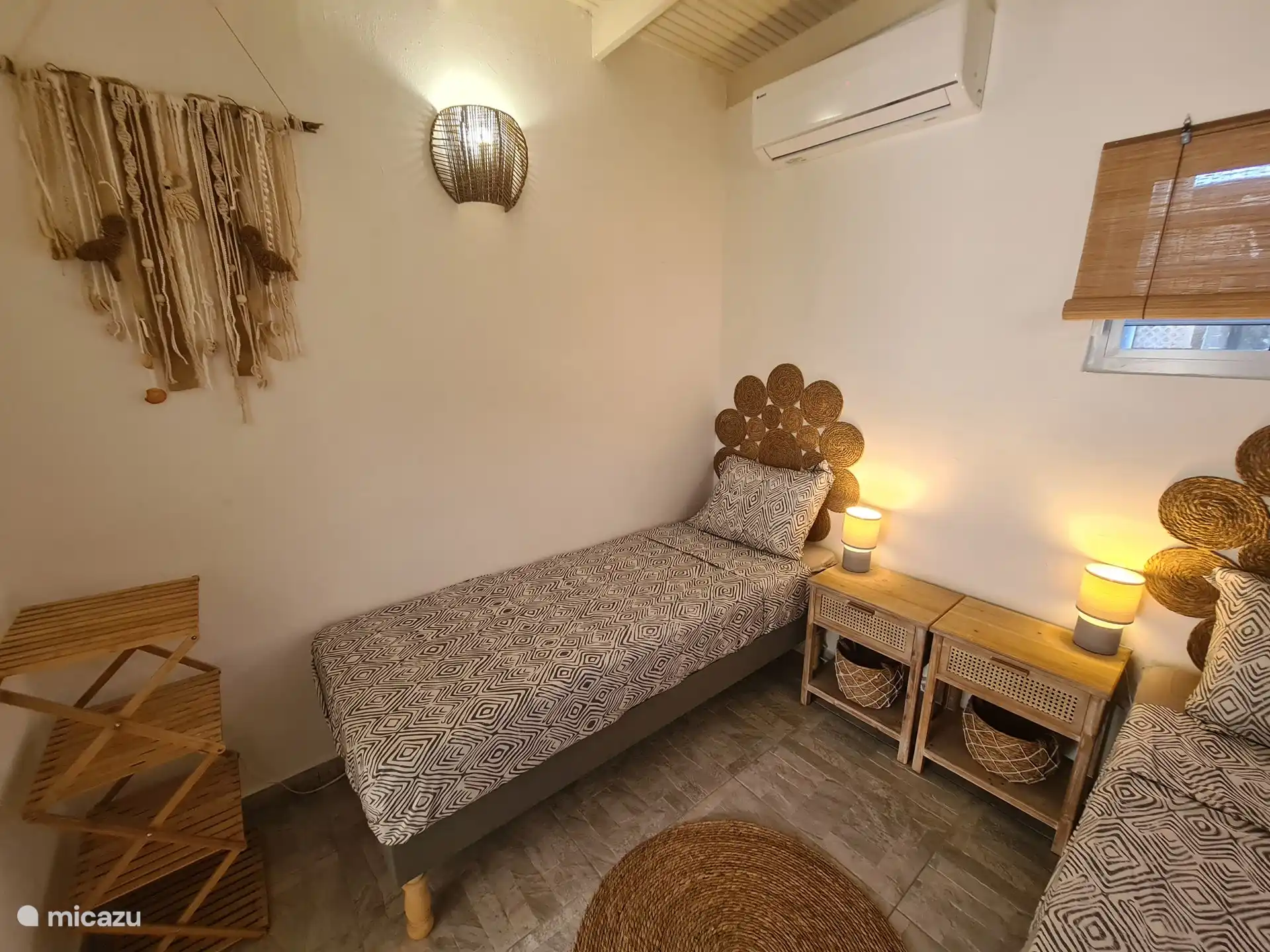 Bedroom 2 Flamingo, beds can also be pushed together on request.