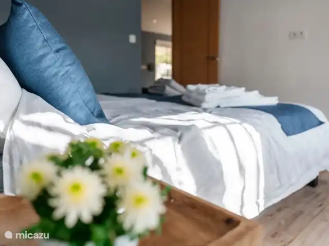 Villa avec piscine privée-Alicante | Espagne, Costa Blanca, Sax - maison de vacances Chambre avec 2 lits et salle de bain attenante
