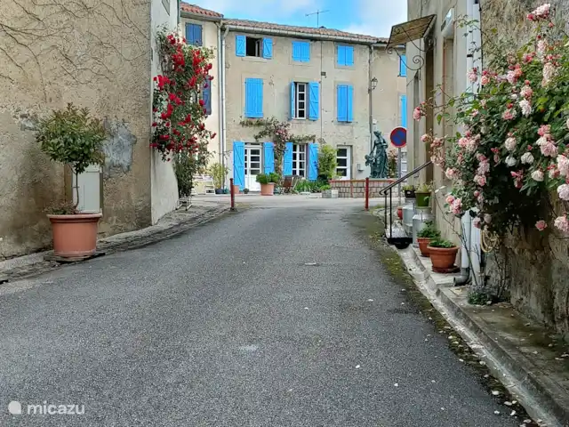 Les lits de Montbel en Francia, Aude, Sonnac-sur-l'Hers - vivienda urbana Las rosas están en plena floración en primavera