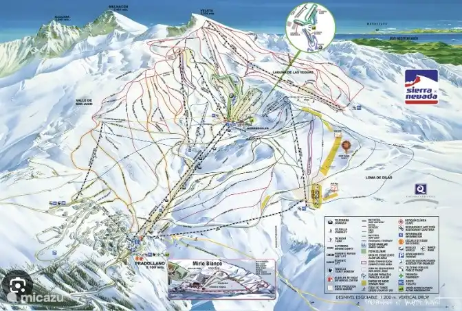 Ski map Sierra Nevada