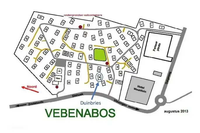 Karte des Vebena-Waldes, blauer Pfeil ist Dune Breeze