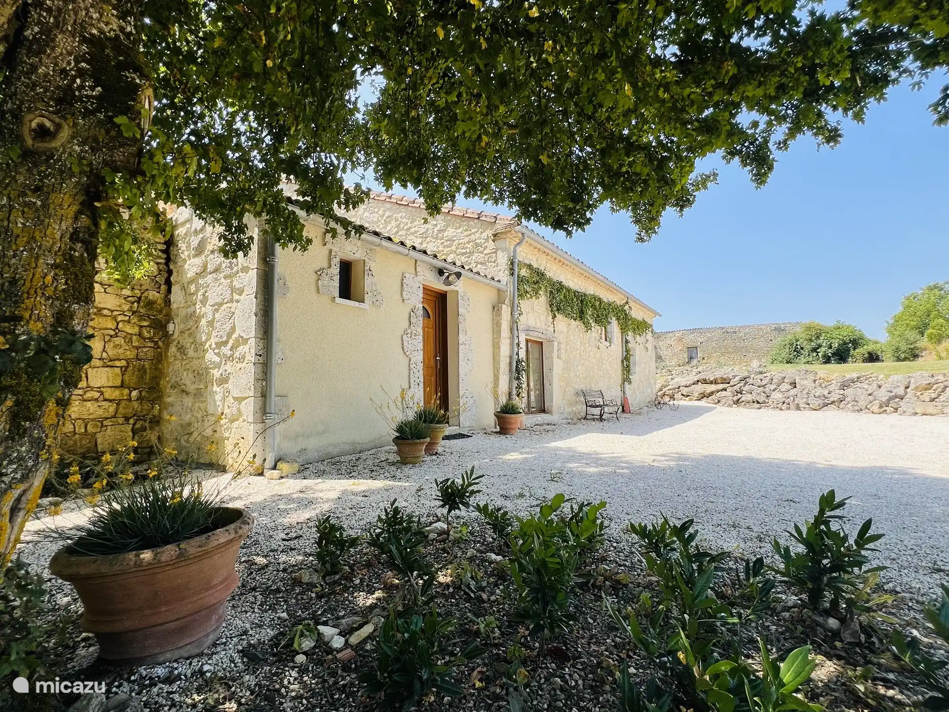 Frente con amplio estacionamiento en el lado de entrada