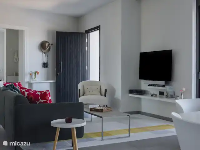 Maison de plage au sommet d’une colline  | Grèce, Grèce centrale, Pogonia - villa Entrée et espace TV