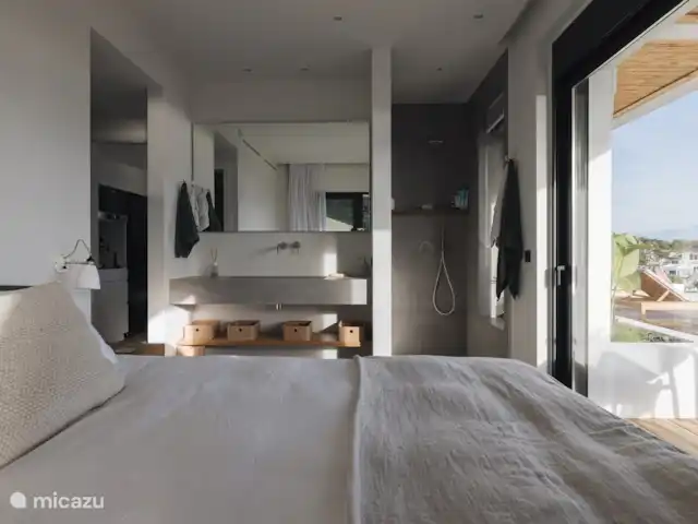 Maison de plage au sommet d’une colline  | Grèce, Grèce centrale, Pogonia - villa Chambre principale
