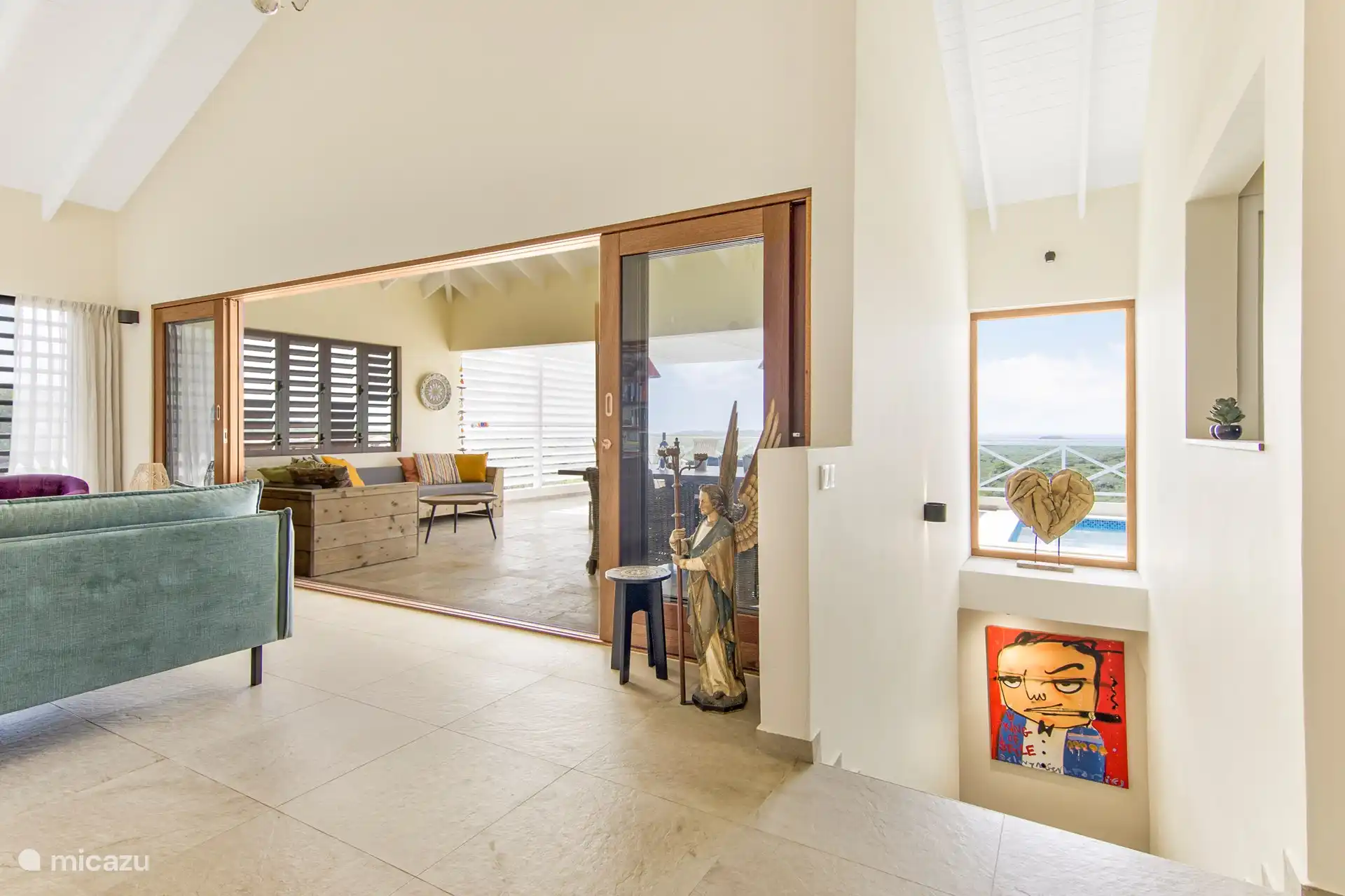 Blick vom Wohnzimmer/Küche