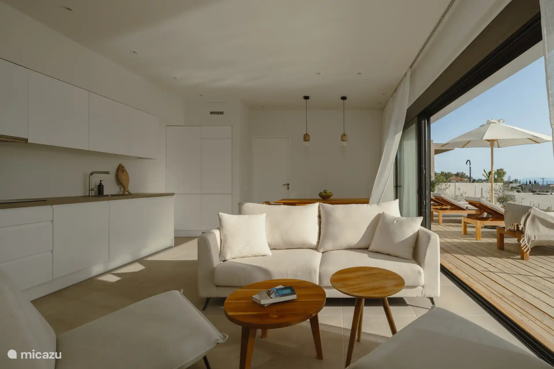 Living room and kitchen