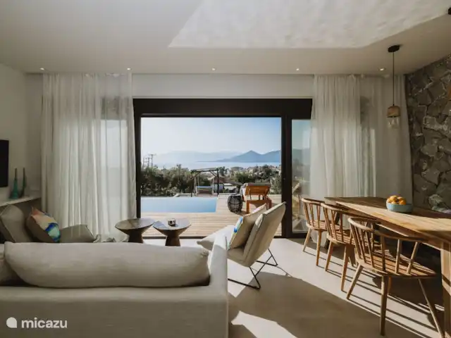 Villa Morby | Grèce, Grèce centrale, Paleros - villa Coin salon/salle à manger avec vue