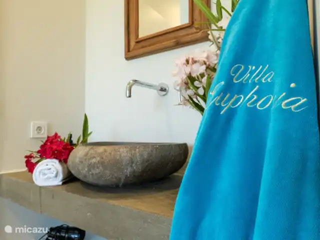 Villa Euforia en Grecia, Gracia Central, Pogonia - villa WC dormitorio principal