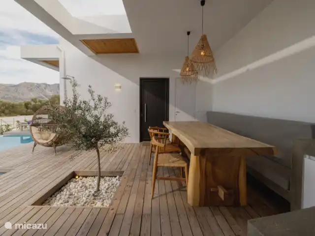 Villa Euforia en Grecia, Gracia Central, Pogonia - villa Comedor externo cubierto