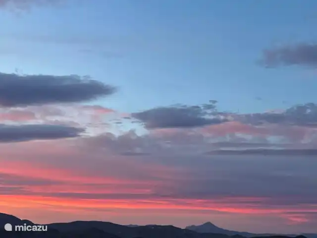 Location de Vacances Espagne, Costa Blanca, Monte Pego, villa - Casa Bellavista 515 Magnifique coucher de soleil, la photo a été prise depuis le balcon couvert du premier étage