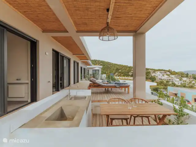 Villa Panoramique  | Grèce, Grèce centrale, Paleros - villa Pergola en bambou avec cuisine extérieure