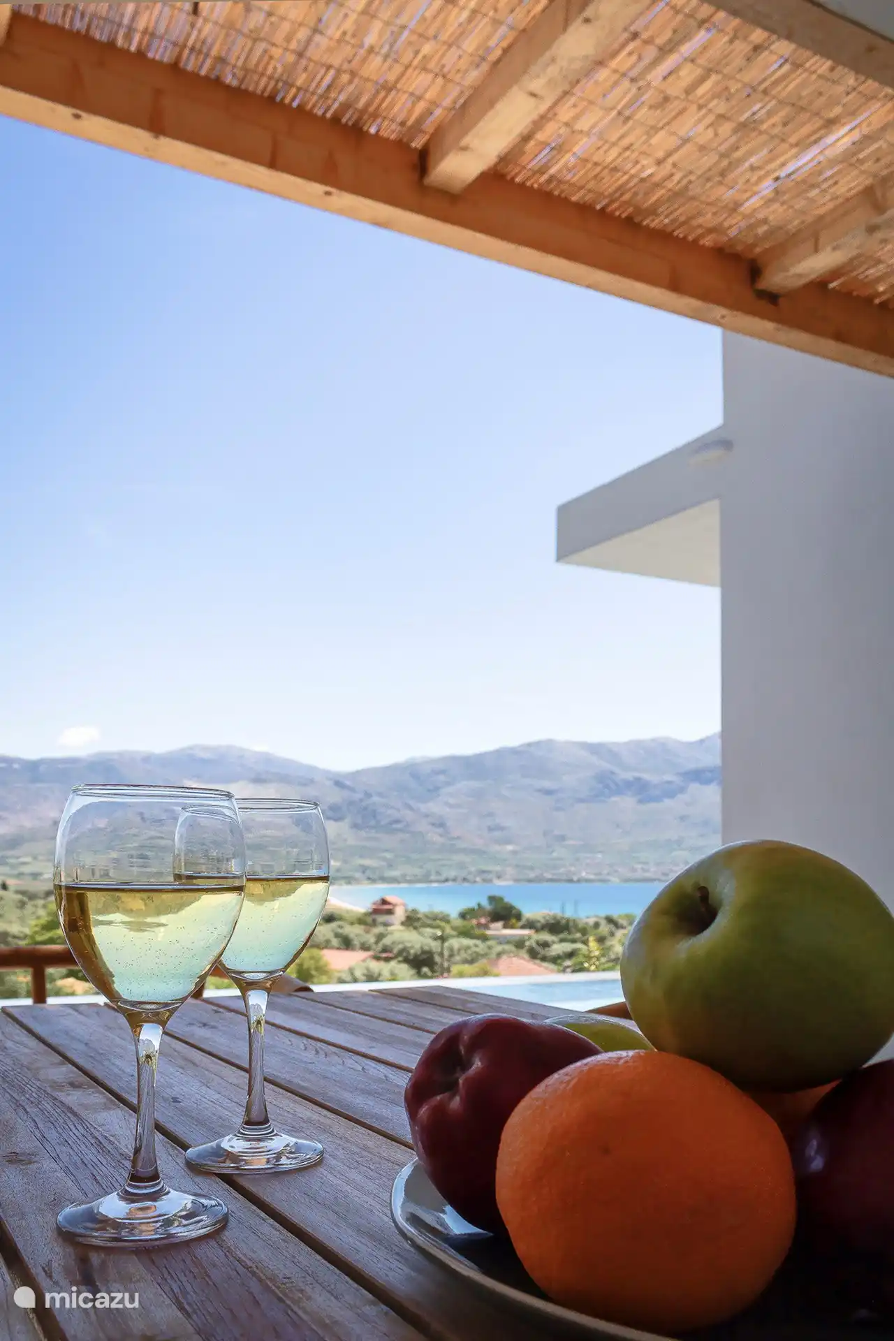 Weinfrüchte und Aussicht 