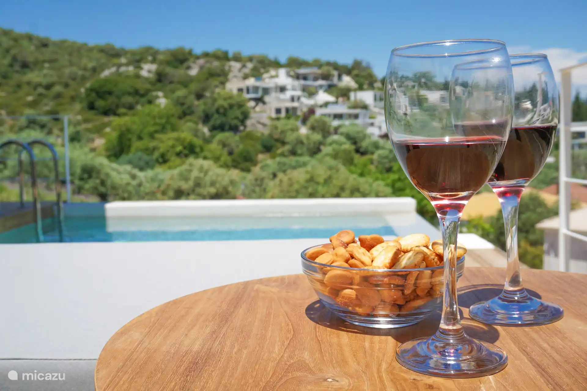 Ansicht und Weindetails