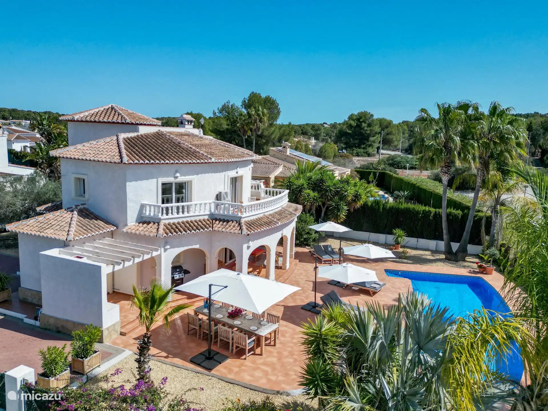 Grünes Leben im Freien mit privatem Pool