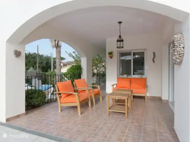 Villa EL SOL en España, Costa Brava, Calonge - villa Terraza cubierta con juego de salón.