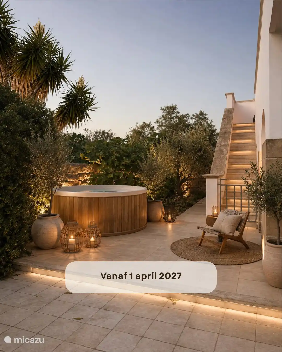 Vanaf april 2027 is er een hottub bij de villa!